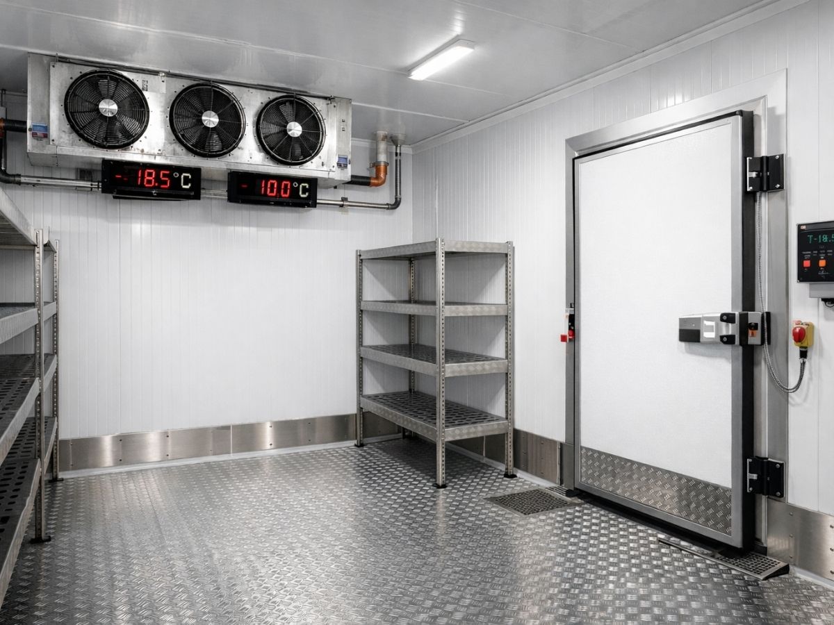 Cella frigorifera industriale con impianto di refrigerazione professionale